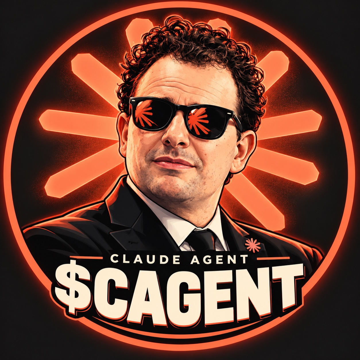 Claude Agent — $CAGENT neon badge